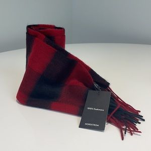 Nordstrom Cashmere red and black buffalo scarf